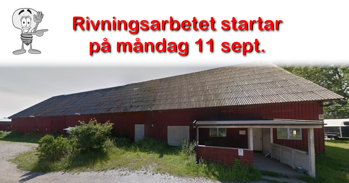 Rivning av gamla ridhuset och stallet